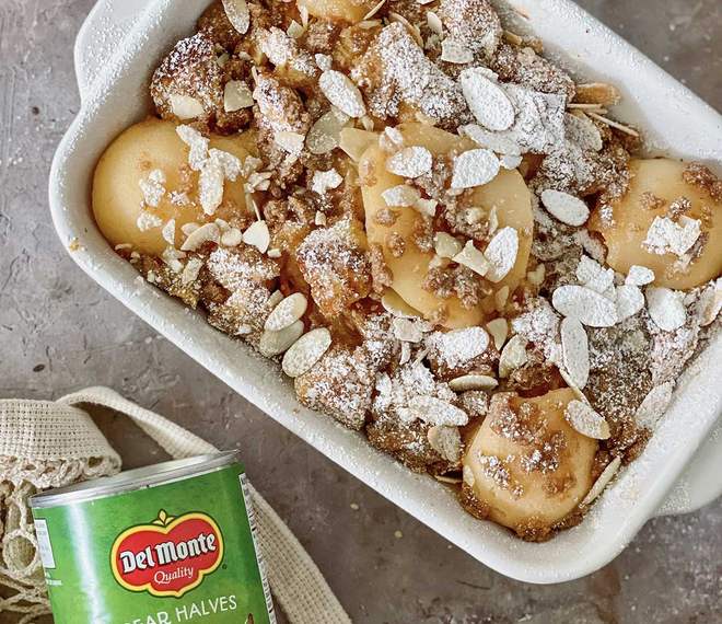 Baked French Toast with Pear & Almonds