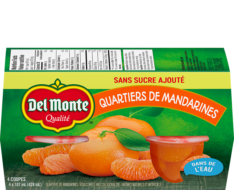 Mandarines dans de l'eau sans sucre ajouté